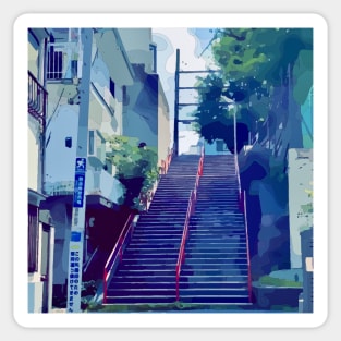 Famous Stair in Japan Sticker